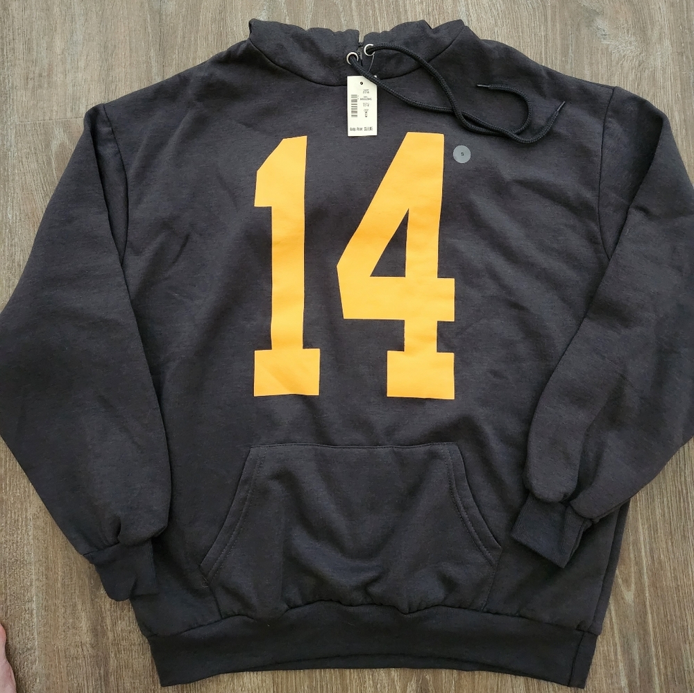 NWT ! Aeropostale Yellow and Gray Sweatshirt Bold Number Design